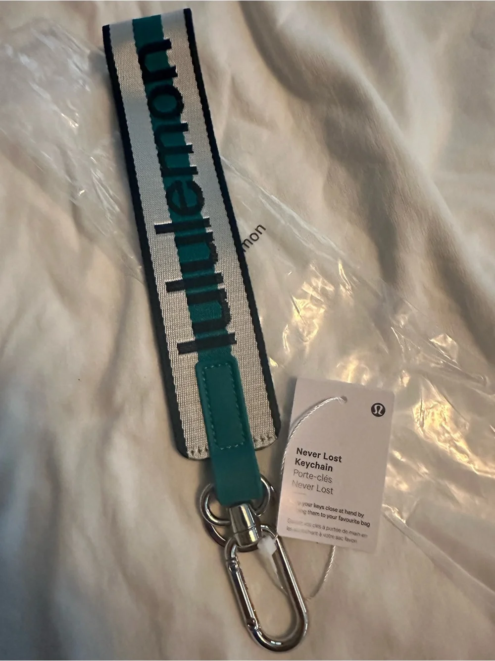lululemon athletica Teal, White & Black Woven Logo Strap